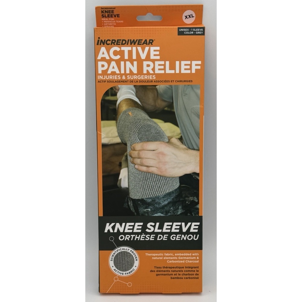 Incrediwear Grey Knee Sleeve XXL for Active Pain and Joint Pain Relief G705 New